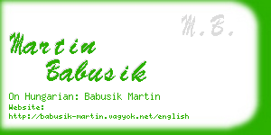 martin babusik business card